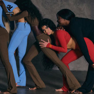 Vêtements personnalisés pour femmes, ensemble deux pièces, vêtements pour femmes, adapté aux grandes filles, hauts courts à manches longues, leggings, Y2k, ensembles pour femmes, vêtements de détente - Product Image 1