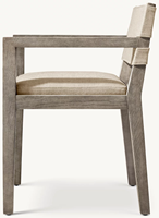 Chaise de salle à manger moderne et minimaliste avec bras en bois de chêne Cadre en bois massif Dossier léger en contreplaqué pour le salon