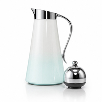 Thermos en acier inoxydable écologique avec doublure en verre rose, design moderne et luxueux, forme hémisphérique, capacité de 1,0 L, 12-24 heures