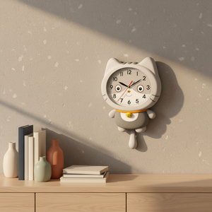 <span class=keywords><strong>Orologio</strong></span> da Parete a Forma di <span class=keywords><strong>Gatto</strong></span> Cartoon, Design Minimalista <span class=keywords><strong>con</strong></span> Coda Oscillante, per Ufficio, Casa, Decorazione, Uso Bambini - Product Image 5