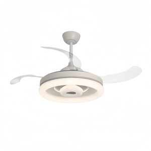 Ventilador de Techo LED Moderno con Motor DC, 3 Aspas, Control Remoto, Regulable 3000K/4000K/6000K, Metálico, para Sala de Estar, Montaje en Barra, 32-48 pulgadas - Product Image 1