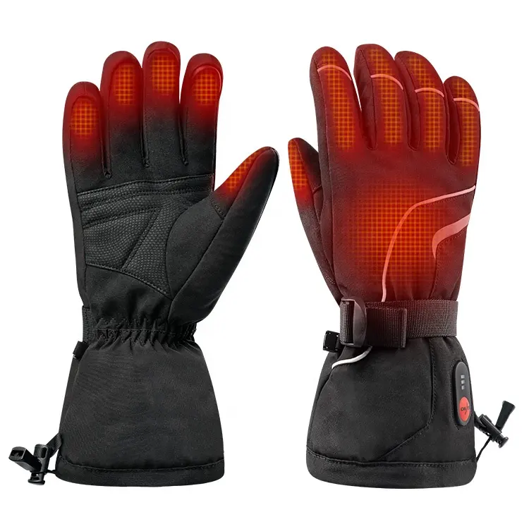 SAVIOR Fashion Winter Outdoor Waterproof Snowboard Training Microfiber Full Finger Thermal Electrical Heated Ski Gloves