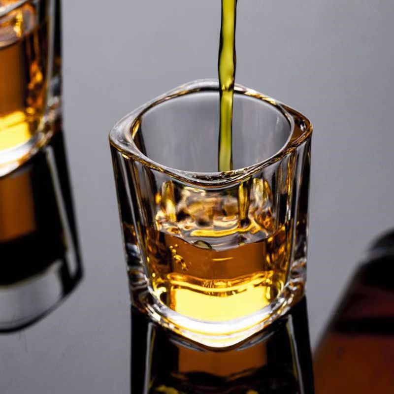 60ml mini shot glass round whiskey spirits drinking glass cup high quality OEM welcome