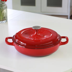 Qianleou Duke 26cm Marmite à fruits <span class=keywords><strong>de</strong></span> mer en émail, marmite en fonte, isolée avec couvercle, compatible avec <span class=keywords><strong>les</strong></span> plaques à induction - Product Image 2