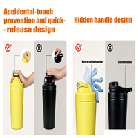 Bouteille d'eau isotherme personnalisée 20oz en acier inoxydable de qualité alimentaire avec poignée, idéale pour la gym et l'extérieur, avec impression de design sur le shaker.