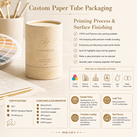 Emballage personnalisé en tube de papier certifié FSC pour parfum, cosmétiques, coffret cadeau, pelliculage perlé, marquage à chaud, fabrication directe en usine OEM