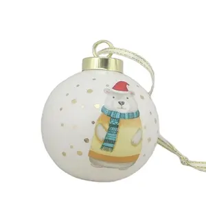 BONWILL Weihnachts baum Ornamente Golden Dot Bär Muster Weihnachten hängenden Ball