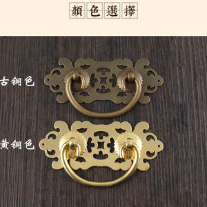 มือจับลิ้นชักทองเหลืองลายฉลุลายดอกไม้ สไตล์ยุโรป ทนทาน - Product Image 4