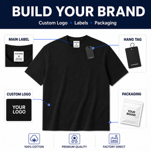 Camiseta de Algodón Personalizada con Logotipo, 300gsm 260gsm, Transpirable, Unisex, Manga Corta, Verano, Casual, Color Sólido, Lisa, Suave, para Hombre, Estilo Urbano - Product Image 5