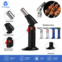Briquet torche à gaz DP-YIZHENG, nouveau modèle, durable, réglable, rechargeable, coupe-vent, à flamme unique pour barbecue