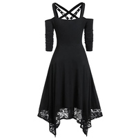 Personnalisé Vintage Mode Coréenne Maxi Jupe Femmes Élastique Taille Haute Ligne Couche Volants Swing Casual Dentelle Patchwork Longue Élégante