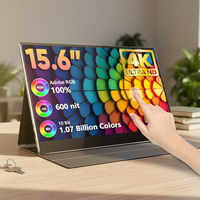 Écran portable pour jeux 15,6 pouces 4K IPS LCD avec haut-parleurs intégrés, luminosité 400 cd/m², gamme de couleurs 100 %, écran tactile pour ordinateur portable et PS5