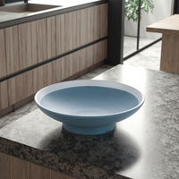 Nouveau blanc cerclée 8.3 pouces pied rond bleu mélamine restaurant bol à vendre