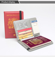 Protège-passeports RFID pour le Royaume-Uni – Portefeuilles de voyage britanniques grande capacité avec estampage doré