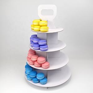 Support à cupcakes sur 4 étages personnalisé, support à macarons avec couvercle, <span class=keywords><strong>carton</strong></span> de qualité alimentaire, présentoir à dessert <span class=keywords><strong>en</strong></span> papier pour fête - Product Image 4