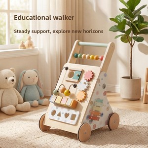 Centro de Actividades Montessori de Madera para Niños, Andador de Equilibrio, Carrito de Empuje, Juguetes para Bebés de 0 a 3 Años, Carga de 10 kg - Product Image 3