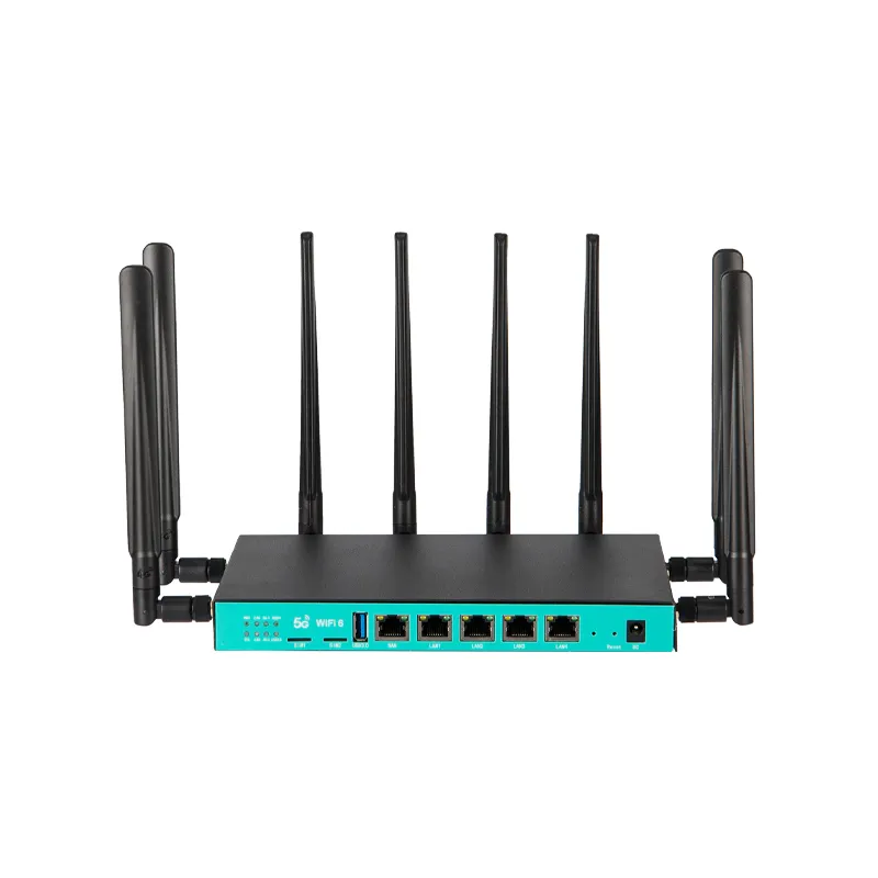 Gigabit Dual Band Wifi6 Router 12V Dc Power 1800Mbps 5G Router Sim Openwrt Wifi Router 5G met 8 Antenne