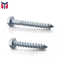 Hot Selling DIN571 4.8 Grade M4-M16 Zinc Plated Hexagon Wood Screw Wood Fastener