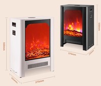 Nouvelle Cheminée Électrique Métallique Économe en Énergie avec Télécommande pour Usage Domestique et Extérieur, Flamme LED, Meilleur Prix