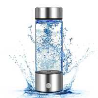 Bouteille ioniseur d'eau hydrogénée portable de 420 ml alimentée par batterie, eau hydrogénée riche en hydrogène pour les voyages en famille et l'utilisation en extérieur