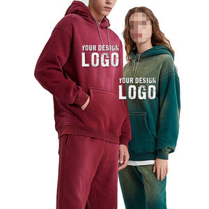 Sweat-shirt ample pour homme, style vintage, délavé, dégradé de couleurs, logo personnalisé, épaules tombantes, lourd, surdimensionné - Product Image 6