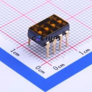 DSIC04THGET DIP Switch Through hole Component (THT) Switch Flat Toggle, Groove Type Single Pole Single Throw 4 2.54mm - Product Image 1