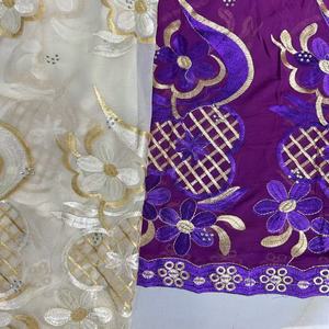 Vente en gros bon marché, foulards ethniques traditionnels respirants pour femmes, grande écharpe en mousseline de soie, hijab, broderie florale durable pour musulmans africains - Product Image 3