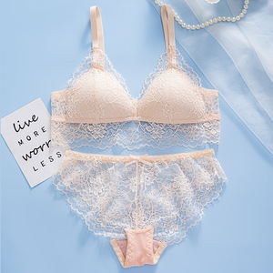 Nouveau design sans couture de corset en satin ensemble de sous-vêtements en dentelle sexy <span class=keywords><strong>culotte</strong></span> de soutien-gorge en maille transparente - Product Image 3