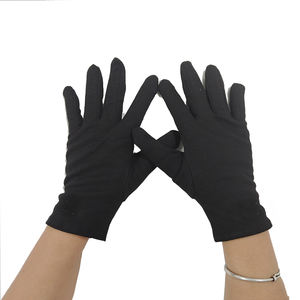Guantes de mano de alta calidad Guantes de algodón negro Logotipo personalizado Guante de pulido de joyería - Product Image 1