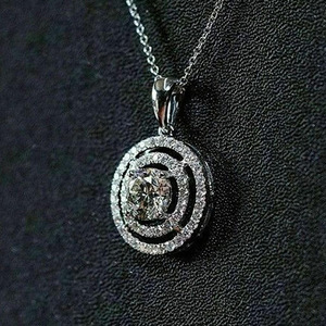Collier pendentif rond pour femme, simple et tendance, longue chaîne pour pull, bijoux - Product Image 3