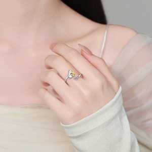 PK 2026 New Fashion Hot-selling Copper <strong>Mother</strong> <strong>and</strong> <strong>Daughter</strong> Hugging Warm <strong>Mother's</strong> Day Gift Love Jewelry Electroplated Open <strong>Ring</strong> - Product Image 3