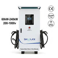SHUOLEX Nueva Estación de Carga Rápida DC Impermeable IP54 de 80kW-240kW, Estándar TIPO 2, Compatible con OCPP 1.6/2.0.1 e ISO 15118, Cargador para Vehículos Eléctricos