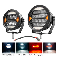 Lampe de conduite LED ronde haute puissance 5 pouces 7 pouces 50W 90W, éclairage rouge d'accentuation tout-terrain, solution d'éclairage combinée spot et faisceau large pour camion et voiture