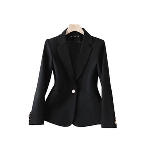 Top décontracté et à la mode pour femmes Veste grande taille à manches longues Veste de costume à bouton unique pour le bureau d'affaires - Product Image 1
