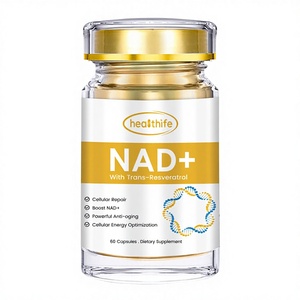 Complément alimentaire Healthife Nad, Nicotinamide Adenine Dinucleotide 99%, 500 mg/60 gélules/flacon, capsules NAD - Product Image 1