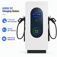 Station de recharge rapide DC intégrée 60 kW pour véhicules électriques, entrée 380 V, prise en charge OCPP, GBT, CCS2, chargeur commercial pour voitures électriques