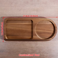 Plateau à thé en bois personnalisé gravé au laser pour un petit-déjeuner japonais, plateau en bois avec 2 sous-verres