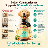 Complément alimentaire pour animaux de compagnie, gouttes liquides de vitamines pour chiens, 8-en-1, complément nutritionnel pour chiots pour une peau, un pelage, des articulations, des os et une digestion sains, 60 ml