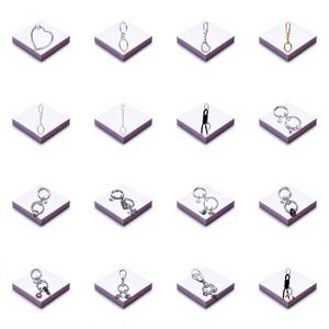 Llavero con Dijes de Plata 925 y Circonitas, Estilo Femenino, para Niños, Regalo DIY para Amigos y Familiares - Product Image 1