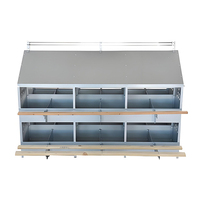 Nid à poules double face à 24 compartiments en acier inoxydable, à roulettes, pour la ponte automatique des poules, cage de ponte pour élevage avicole