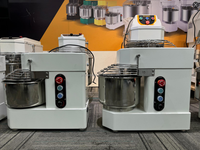 Mesin Pengaduk Adonan Spiral 10L dengan Wadah Stainless Steel 304, Peralatan Pembuat Roti Komersial, Mixer Adonan Tepung 4kg
