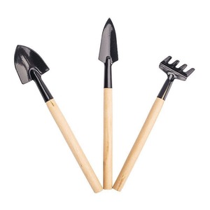 Ensemble de trois outils de jardinage en fer avec manche en bois pour la plantation et le desserrage du sol, utilisation intérieure et extérieure - Product Image 5