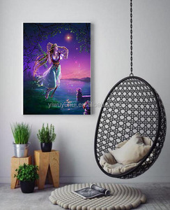 Dipinto in Resina con Diamanti 'Angelo sulla <span class=keywords><strong>Luna</strong></span>' Notturna, Ritratto Classico in Velluto, Arte con Gemme all'Ingrosso per Regalo Casa - Product Image 2