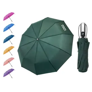 Grosir promosi murah merk komersial tahan angin Logo kustom payung otomatis berwarna untuk hadiah dengan Logo Vintage