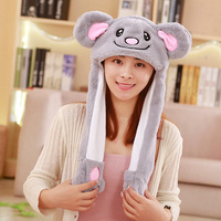 Chapeau d'hiver personnalisé en peluche avec oreilles mobiles de lapin coréen Chapeau de lapin drôle