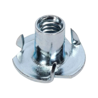 Tuerca en T DIN1624 de 4 Puntas M4 M6, Tuerca de Inserción de Cuatro Garras de Acero Galvanizado con Recubrimiento de Zinc, Clase 4.8, para Muebles y Carpintería