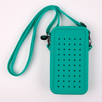 Sac de téléphone en silicone à porter en bandoulière, doux et agréable pour la peau, fermeture éclair, léger, avec sangle réglable, personnalisable