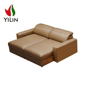 مقعد منزلي فاخر عصري من الجلد الأصلي للمسرح المنزلي والسينما سرير كرسي كهربائي بضوء ليد حامل كوب تبريد - Product Image 3