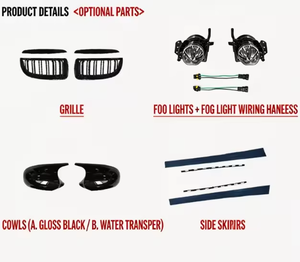 Kit de pare-chocs Auron pour BMW Série 3 E90, comprenant calandre, feux antibrouillard, jupes latérales, installation par vis, amélioration 2005-2008, ensemble complet - Product Image 6