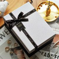 Caja de Regalo Rígida de Lujo Personalizada con Lazo de Cinta, Caja de Embalaje de Papel Repujado para Joyería de Boda, Cosméticos y Regalos